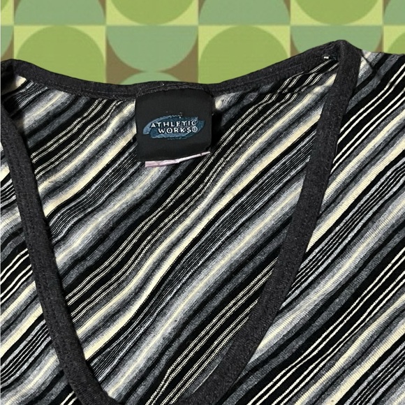 Vintage Grey Blue Diagonal Stripes Tank Top - Picture 3 of 3